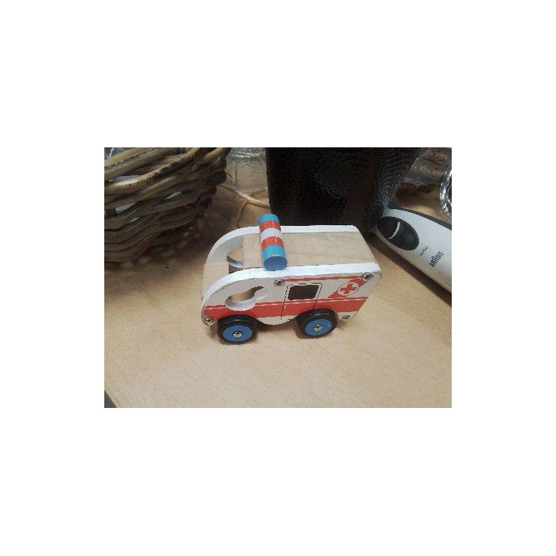 JOUET AMBULANCE BOIS
