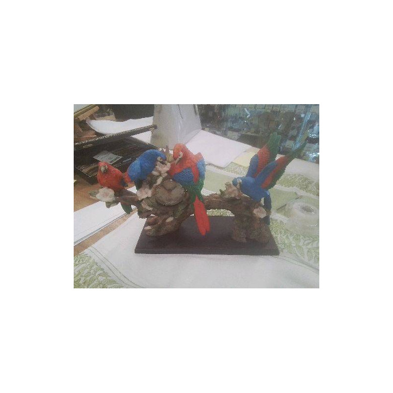 HORLOGE OISEAUX PERROQUETS SUR BRANCHE