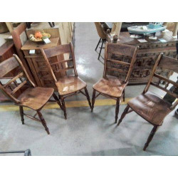 LOT 4 CHAISES ANCIENNES...