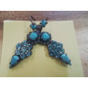 PAIRE DE BOUCLES D OREILLE FANTAISIE TURQUOISE