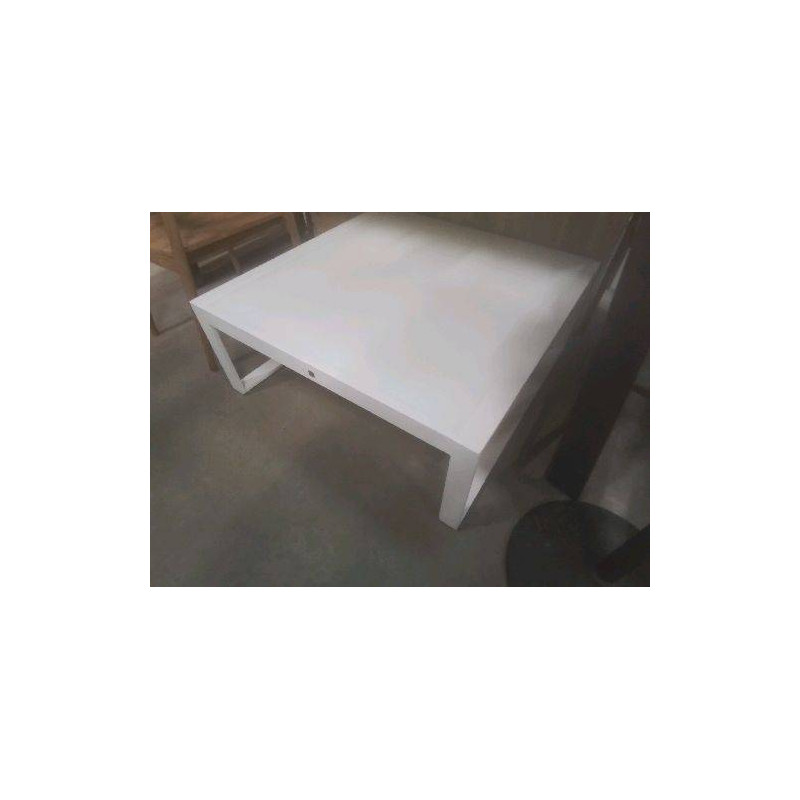 TABLE BASSE EXT ALU VERRE BLANC SIFAS 100 X 100+ HOUSSE 