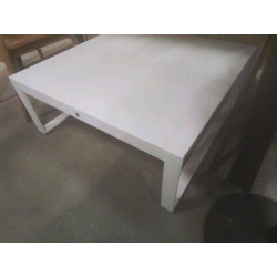 TABLE BASSE EXT ALU VERRE BLANC SIFAS 100 X 100+ HOUSSE 
