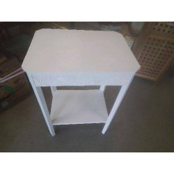 GUERIDON BOIS PEINT BLANC