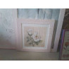 CADRE FLEURS CARRE ROSE PALE