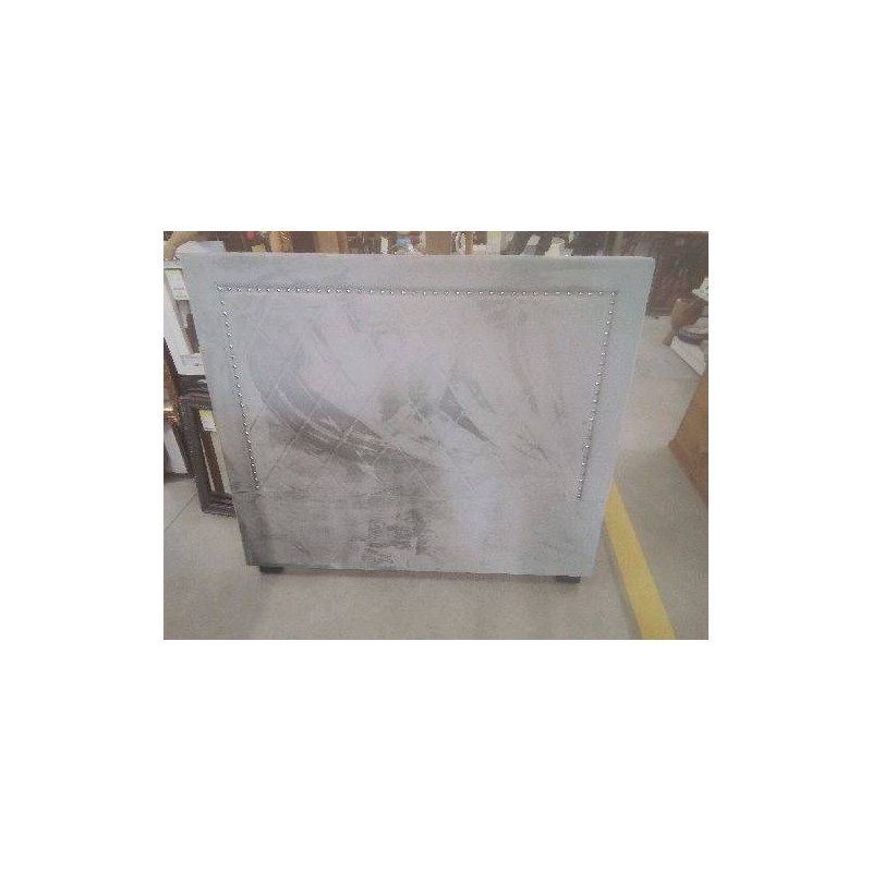 TETE DE LIT TISSU VELOURS GRIS 140