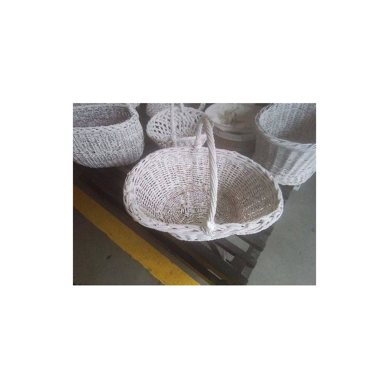 PANIER ROTIN PEINT BLANC