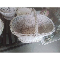 PANIER ROTIN PEINT BLANC