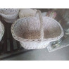 PANIER ROTIN PEINT BLANC