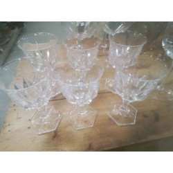 LOT 6 VERRES CRISTAL FACETTES 