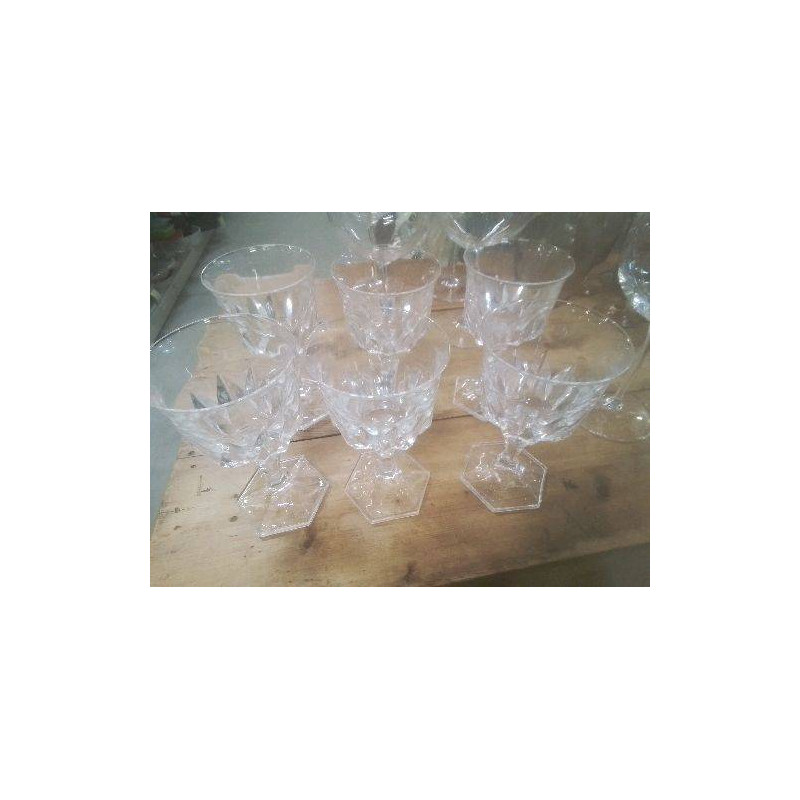 LOT 6 VERRES CRISTAL FACETTES 