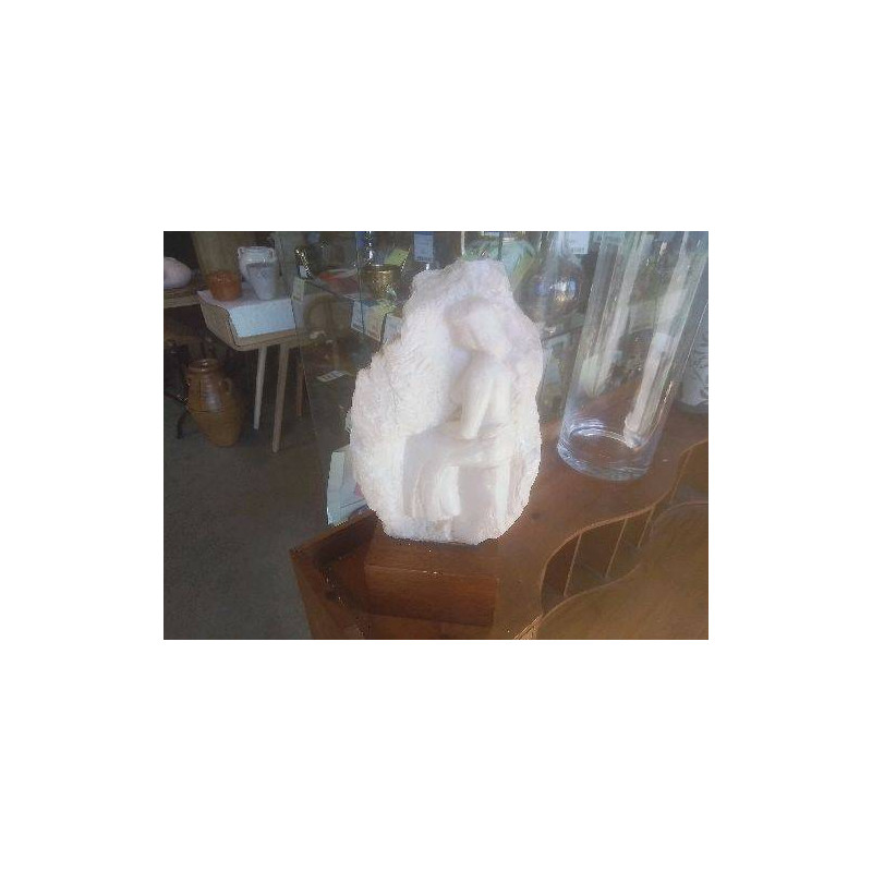 SCULPTURE PIERRE SUR BOIS
