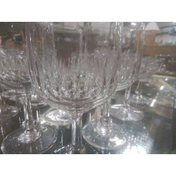 LOT  VERRES CRISTAL DECOR FACETTES 4 VERRES+4 COUPES