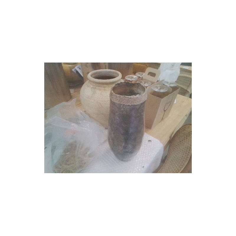 VASE HAUT GRIS BORD IRRÉGULIER CERAMJARDIN ULYSSE