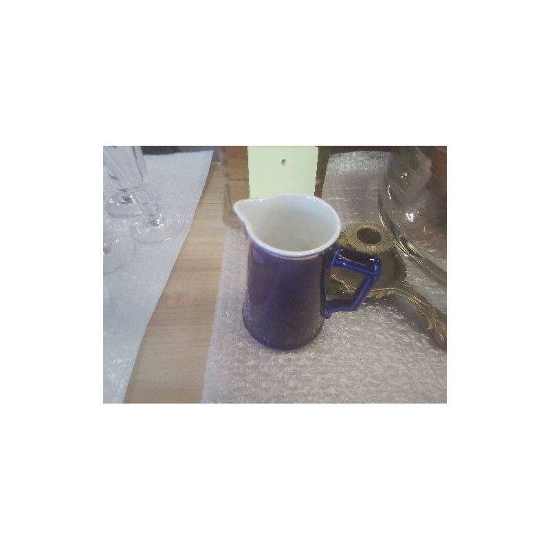 PICHET FAIENCE PM SARREGUEMINES DIGOIN BLEU LISERE DORE