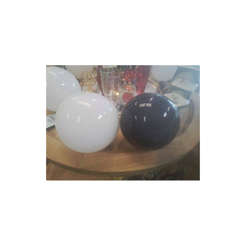 BOULE VERRE SOUFFLE GM BLANC/NOIR