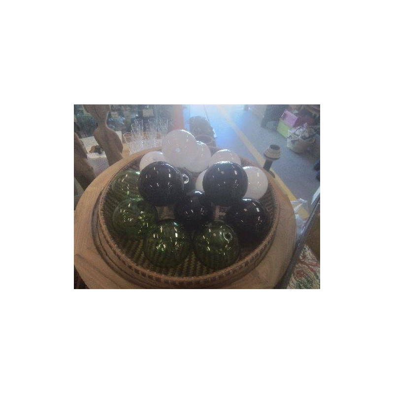 BOULE VERRE SOUFFLÉ PM COUL BLANC VEBRT NOIR