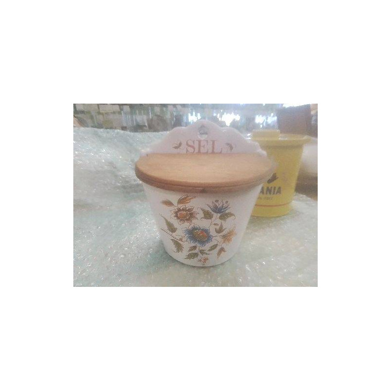 BOITE A SEL FAIENCE DECOR MOUSTIERS