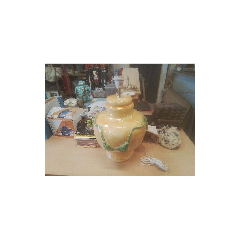 PIED DE LAMPE JAUNE CERAMIQUE GM