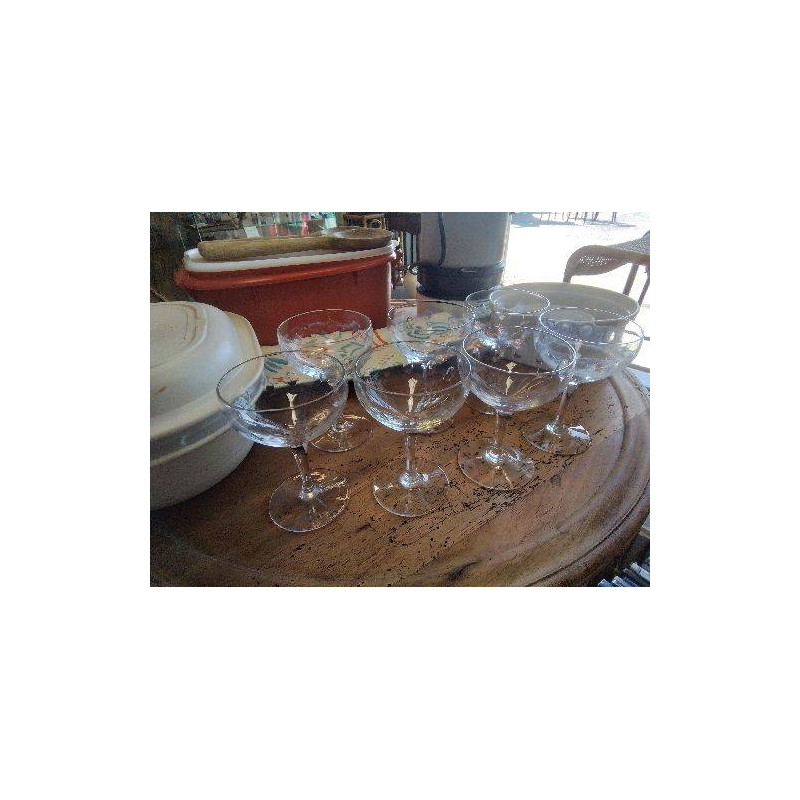 LOT VERRES BISTROT DECOR FACETTES