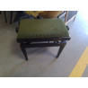 TABOURET DE PIANO LAQUE NOIR VELOURS VERT