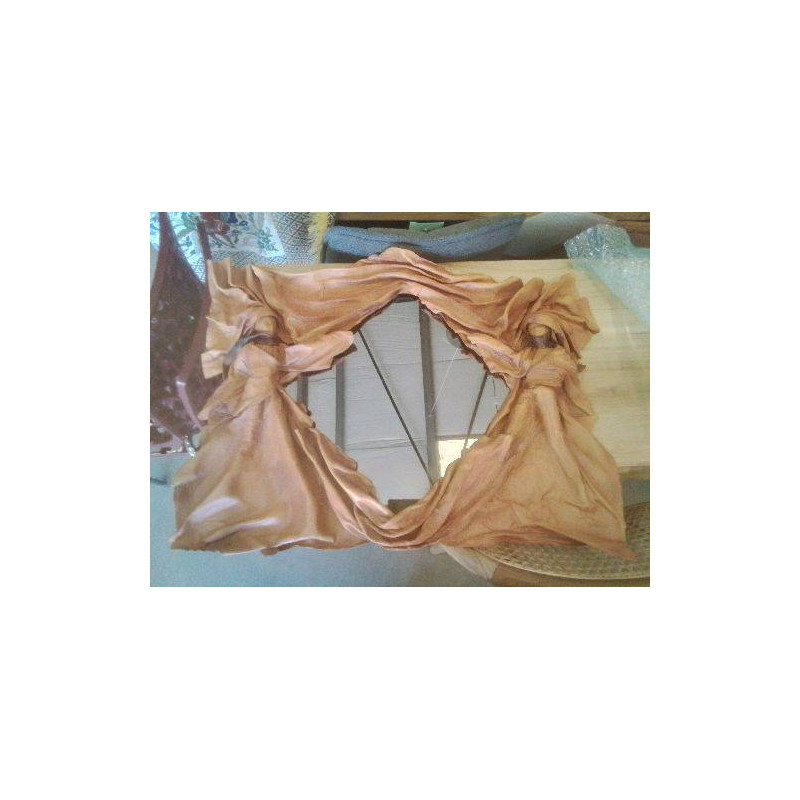 MIROIR PERSONNAGES PLISSES CUIR