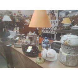 LAMPE RESINE HAUTE VERT ORANGE VINTAGE