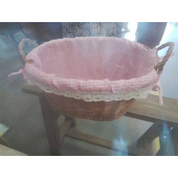 PANIER OSIER OVALE TISSU...