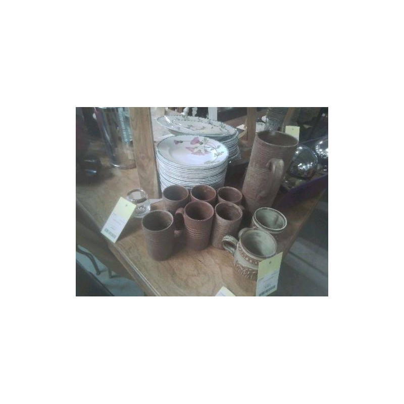PICHET+6 TASSES GRÈS 
