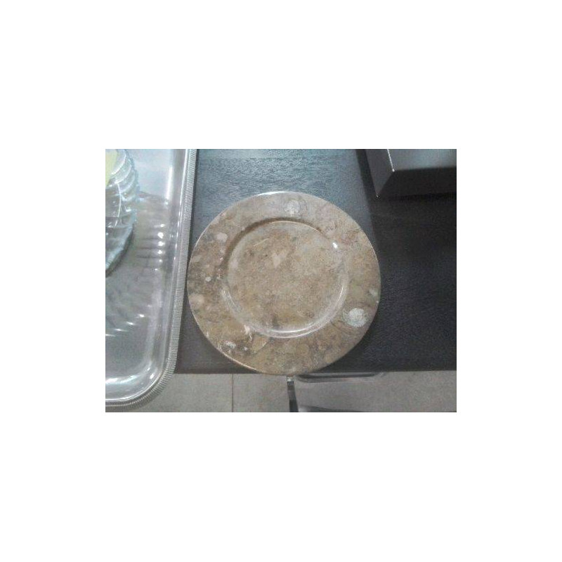 ASSIETTE MARBRE FOSSILE AMMONITES