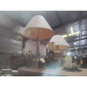 LAMPE PIED CARRE METAL ARGENTÉ ET DORÉ AVEC ABAT JOUR 