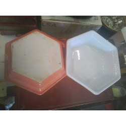 PLAT HEXAGONAL BLANC SAUMON...