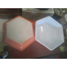 PLAT HEXAGONAL BLANC SAUMON EMILE HENRY