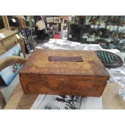 BOITE BOIS VINTAGE CHAT AMIDON