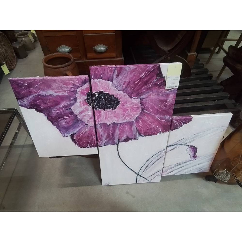 TABLEAU FLEUR TRIPTYQUE