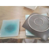 LOT ASSIETTES CÉRAMIQUE BLEU CRAQUELÉ
