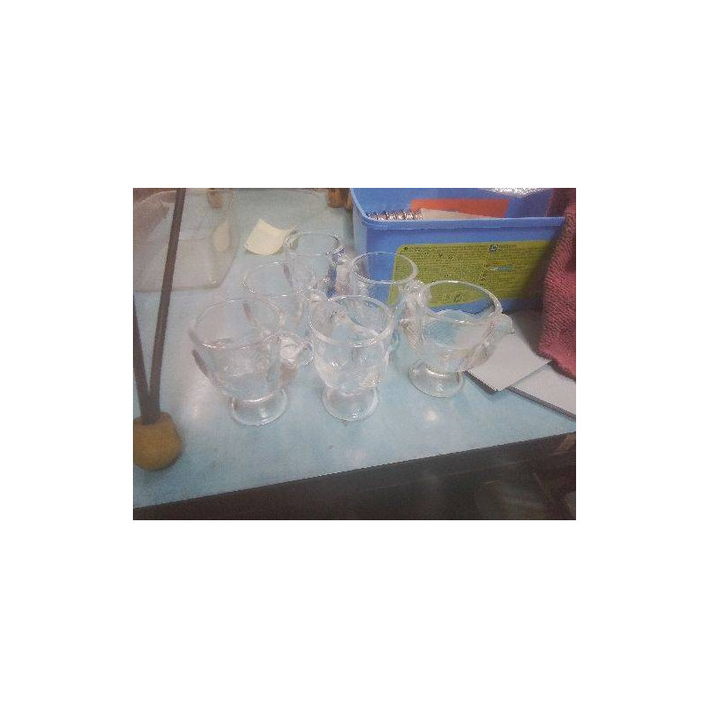 LOT DE 6 COQUETIERS POULE TRANSPARENTS VERRE