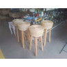 TABOURET DE BAR OSIER ET BOIS