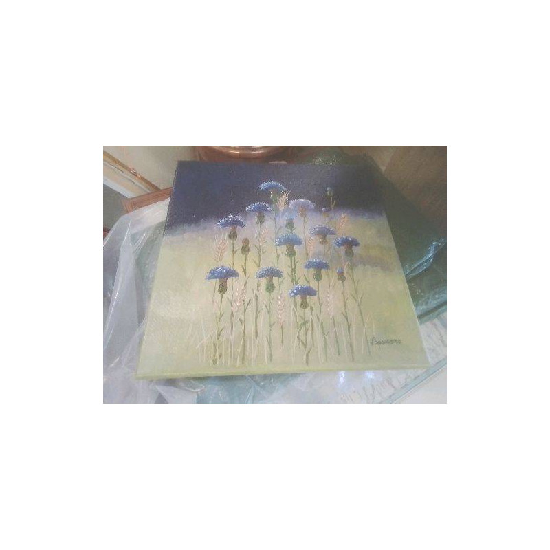 PEINTURE BLEUETS TABLEAU CARRÉ MM LAPASSERE