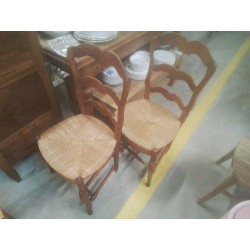 LOT 6 CHAISES PAILLÉES 