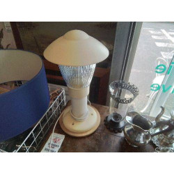 LAMPE PVC BEIGE VERRE STRIE