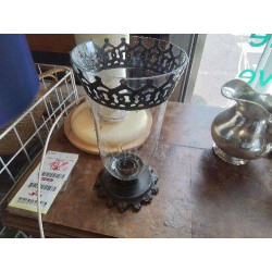 PHOTOPHORE VERRE DECOR METAL