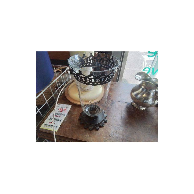 PHOTOPHORE VERRE DECOR METAL