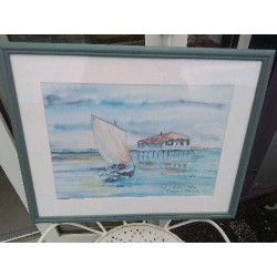CADRE BLEU REPRO AQUARELLE...