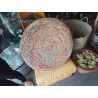 POUF ROND OSIER 4 PIEDS COULEURS EN L’ETAT 