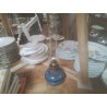 LAMPE PÉTROLE FAIENCE BLEUE 