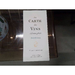 LIVRE LA CARTE DES VINS