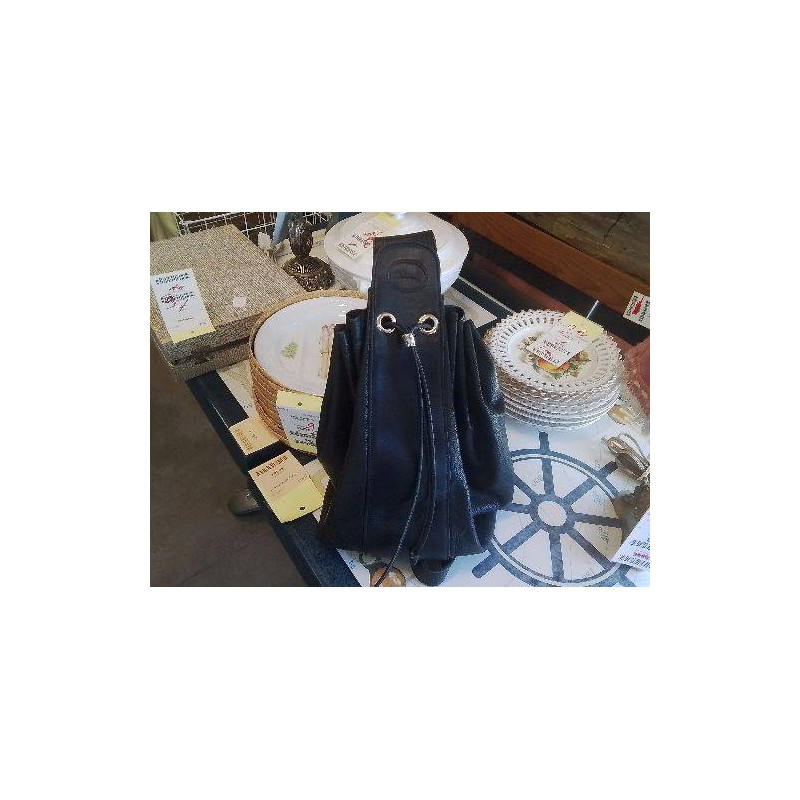 SAC BESACE LONGCHAMP CUIR NOIR