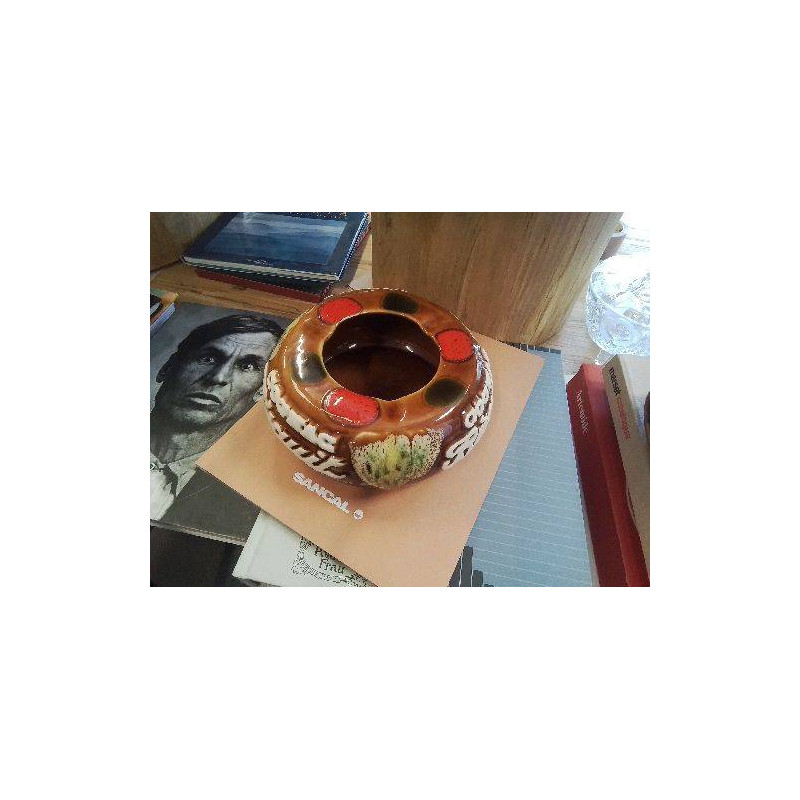 CENDRIER COGNAC BISQUIT CÉRAMIQUE RICARD