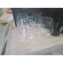 LOT 4 VERRES CRISTAL COGNAC