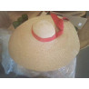 CHAPEAU RETRO PAILLE RUBAN ROUGE